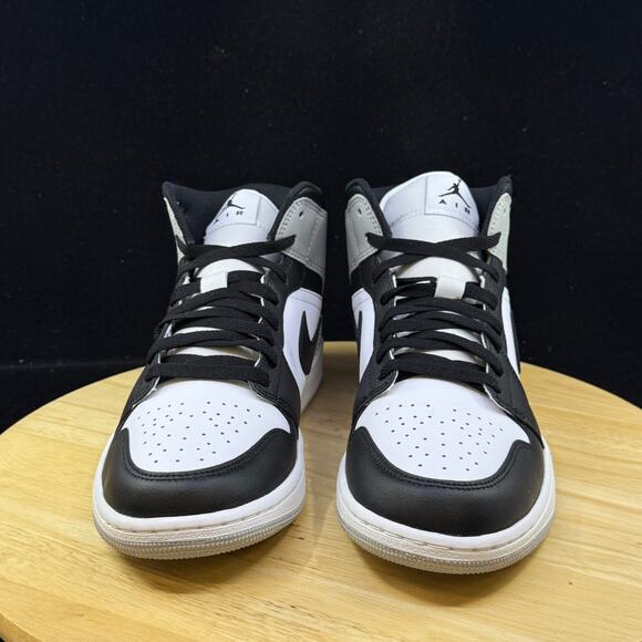 Nike Air Jordan 1 Mid Shoes White Black Lt Smoke Gray DQ8426-101 Mens Sz 10 NEW - Picture 3 of 9